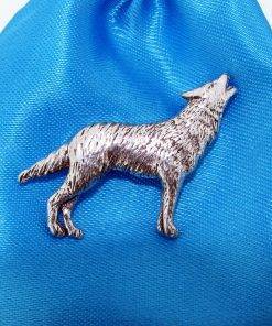 Wolf Pin Badge - high quality pewter gifts from Pageant Pewter
