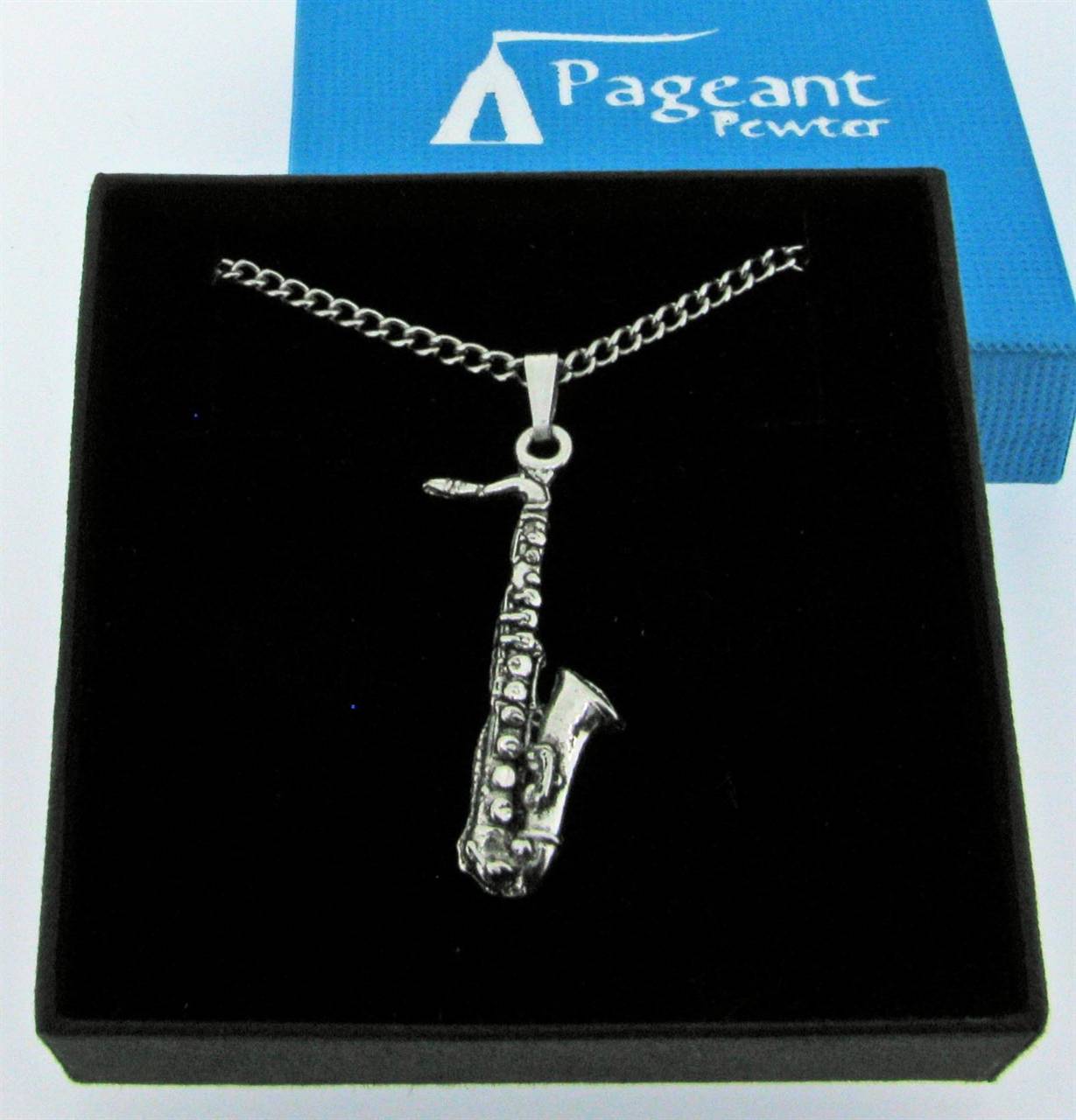 Saxophone Pendant - high quality pewter gifts from Pageant Pewter