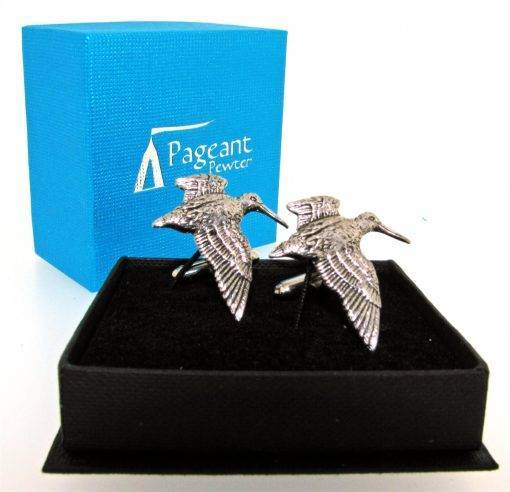 Woodcock Cufflinks - high quality pewter gifts from Pageant Pewter