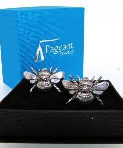 Bee Cufflinks - high quality pewter gifts from Pageant Pewter
