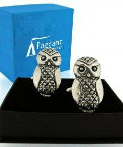 Owl Cufflinks - high quality pewter gifts from Pageant Pewter