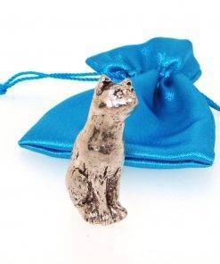 Sitting Cat Miniature - high quality pewter gifts from Pageant Pewter