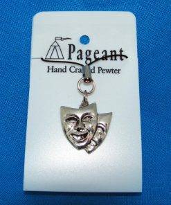 Theatrical Masks Phone Charm - high quality pewter gifts from Pageant Pewter