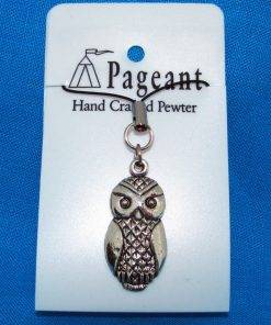 Owl Phone / Bag Charm - high quality pewter gifts from Pageant Pewter