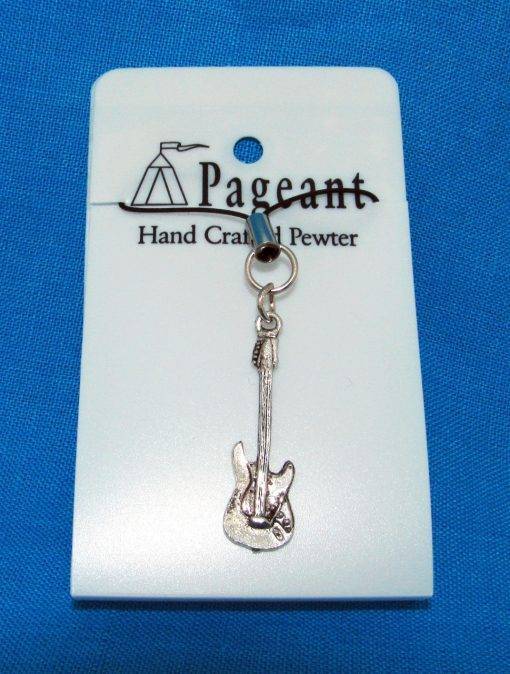 Electric Guitar Phone / Bag Charm - high quality pewter gifts from Pageant Pewter