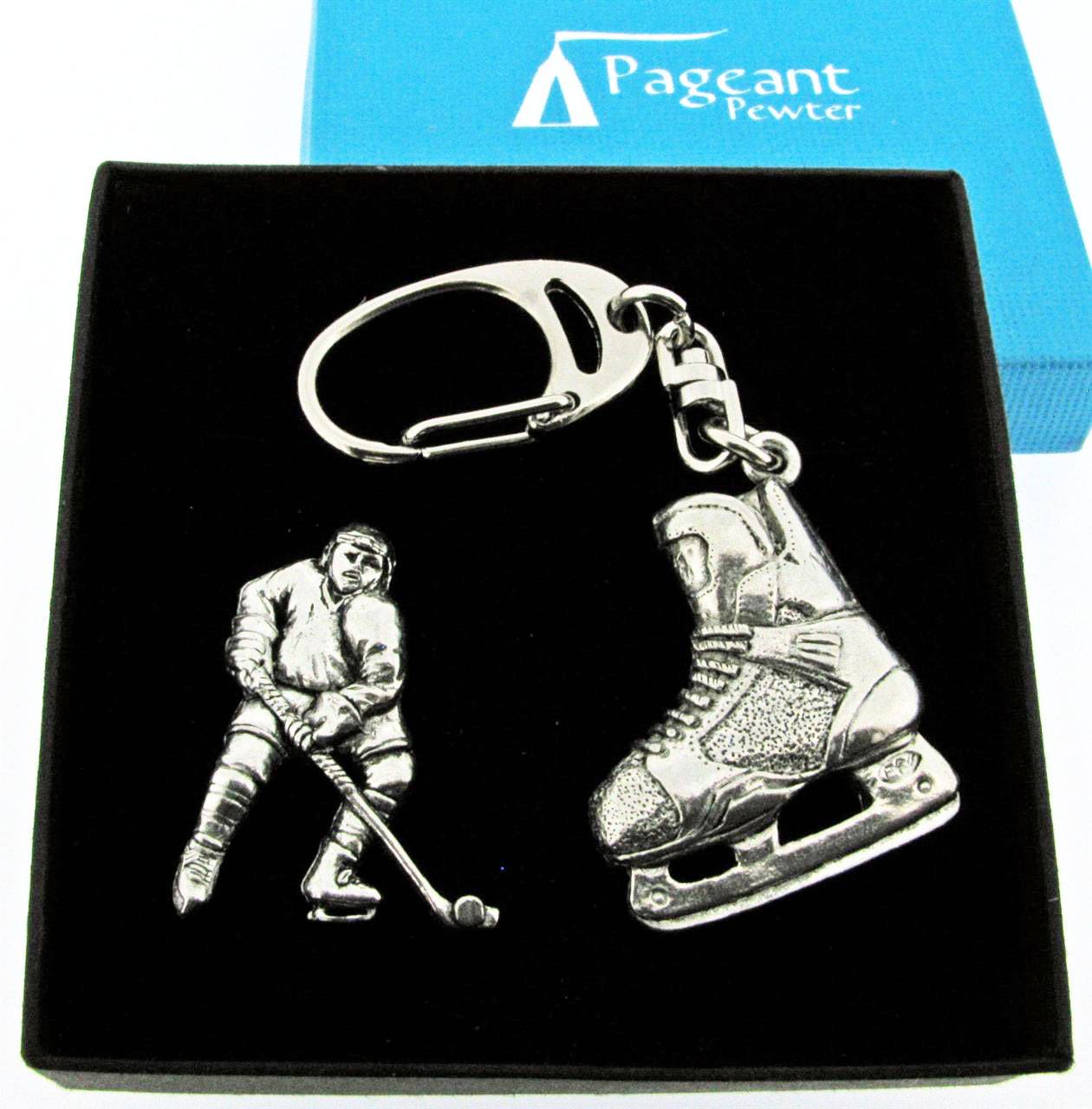 Ice Hockey Keyring Gift Set - high quality pewter gifts from