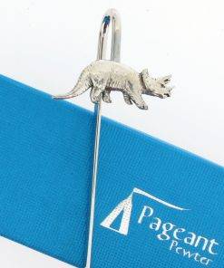Triceratops Bookmark - high quality pewter gifts from Pageant Pewter