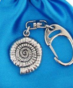 Ammonite Small Keyring - high quality pewter gifts from Pageant Pewter