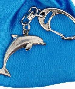 Dolphin Small Keyring - high quality pewter gifts from Pageant Pewter