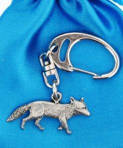 Fox Small Keyring - high quality pewter gifts from Pageant Pewter