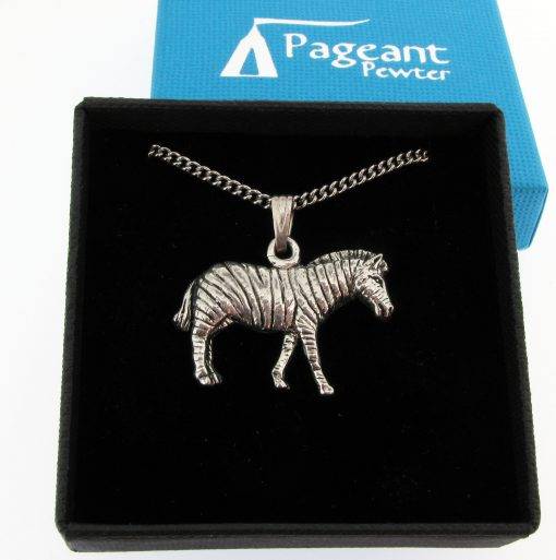 Zebra Pendant - high quality pewter gifts from Pageant Pewter